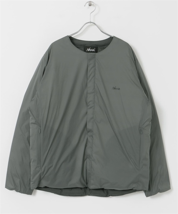 【別注】NANGA / INNER DOWN JACKET 無領內搭羽絨外套(銀藍色-M-其他灰色)