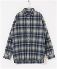 【別注】PENDLETON / 休閒格紋襯衫(綠色/藍色-M-其他綠色)