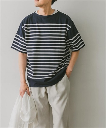 【UNISEX】橫紋短袖巴斯克衫