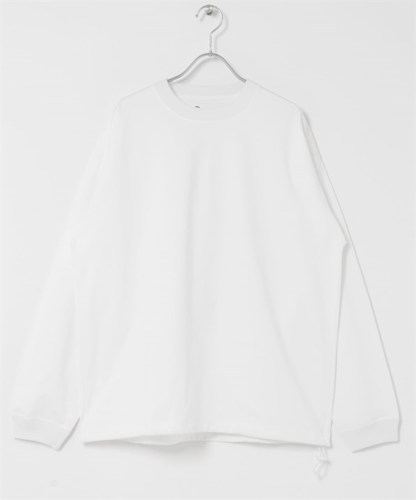 吸水速乾涼感抽繩長袖T恤(白色-M-WHITE)