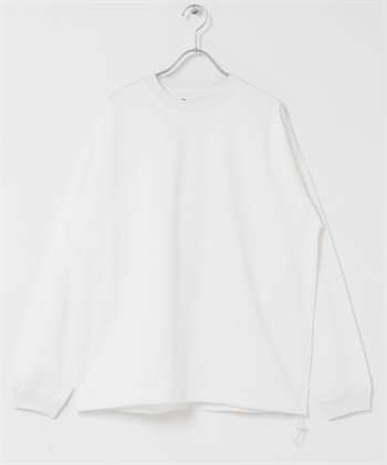 吸水速乾涼感抽繩長袖T恤(白色-M-WHITE)