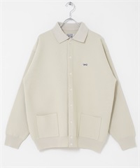 【別注】PENNEYS / THE FOX刺繡襯衫式開襟衫(亞麻色-M-IVORY)