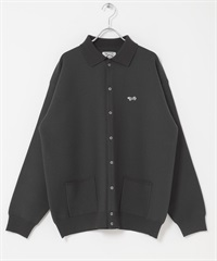 【別注】PENNEYS / THE FOX刺繡襯衫式開襟衫(炭灰色-M-CHARCOAL GRAY)