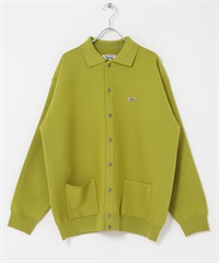 【別注】PENNEYS / THE FOX刺繡襯衫式開襟衫(萊姆黃色-M-YELLOW)