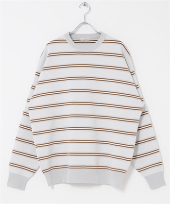 『UR TECH Renew Knit 』圓領套衫(灰色條紋-L-其他灰色)