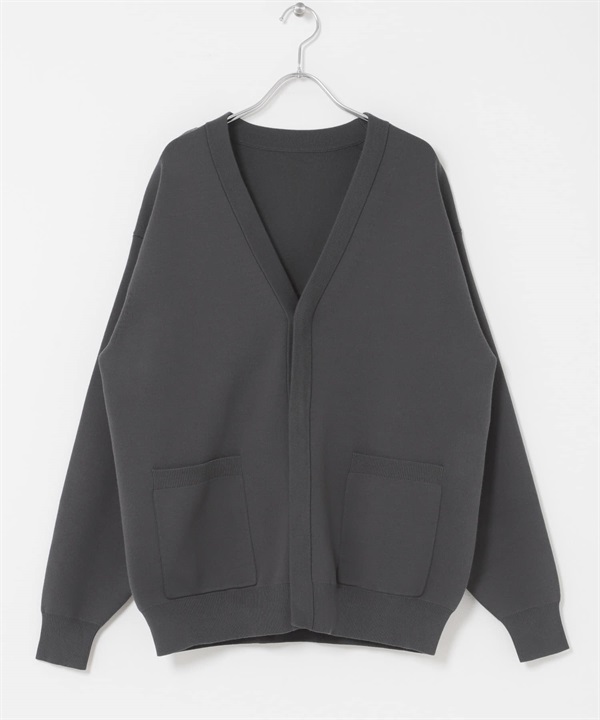 『UR TECH Renew Knit 』V領開襟衫(炭灰色-M-CHARCOAL GRAY)