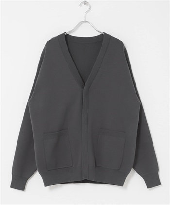 『UR TECH Renew Knit 』V領開襟衫(炭灰色-L-CHARCOAL GRAY)