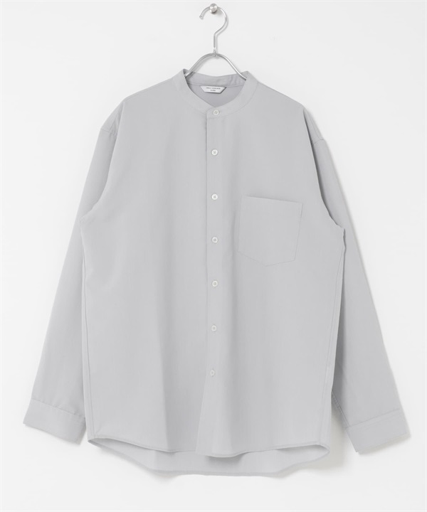 CEOα極乾爽立領長袖襯衫(淺灰色-M-LIGHT GRAY)