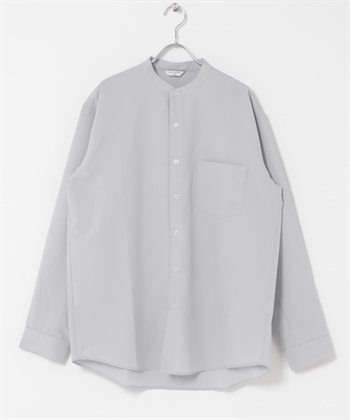 CEOα極乾爽立領長袖襯衫(淺灰色-L-LIGHT GRAY)