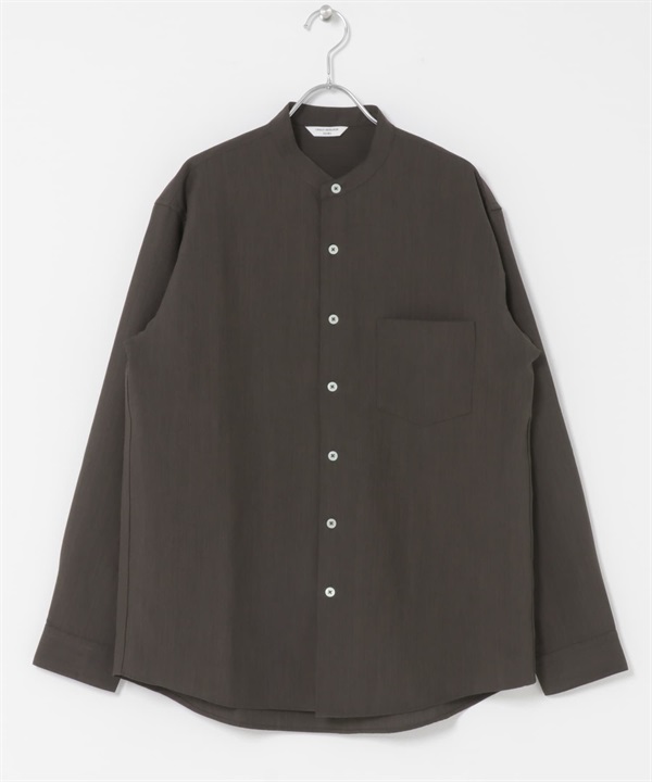 CEOα極乾爽立領長袖襯衫(棕色-M-BROWN)