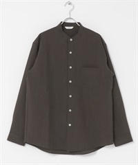 CEOα極乾爽立領長袖襯衫(棕色-M-BROWN)