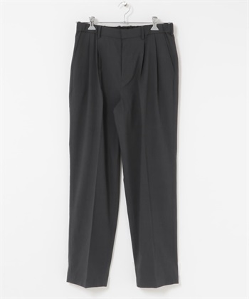 EASY CARE/速乾/UV CUT雙褶寬褲(炭灰色-L-CHARCOAL GRAY)