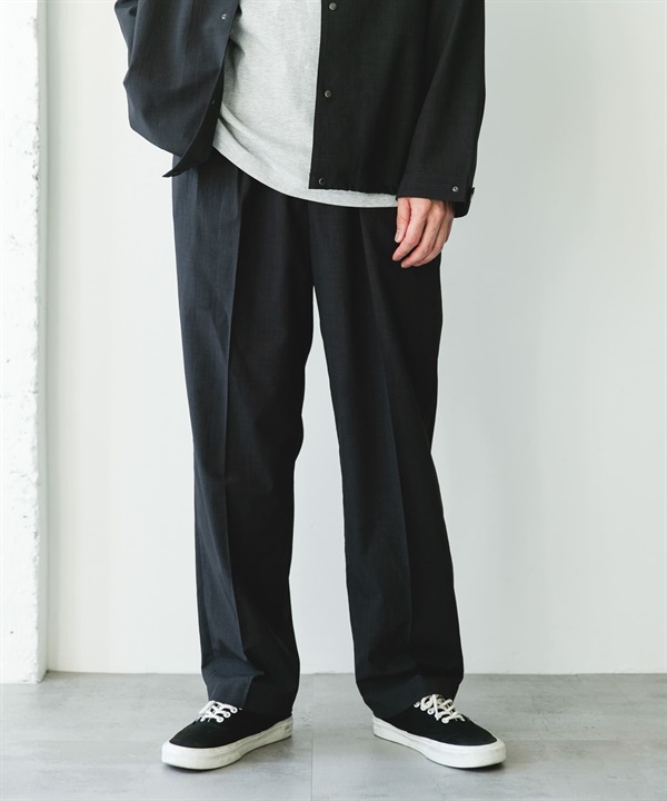 EASY CARE/速乾/UV CUT雙褶寬褲