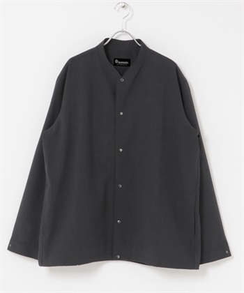 EASY CARE/速乾/UV CUT無領輕量夾克(炭灰色-L-CHARCOAL GRAY)