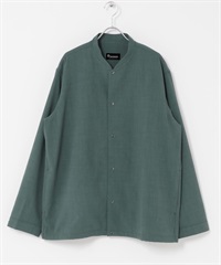 EASY CARE/速乾/UV CUT無領輕量夾克(藍綠色-M-GREEN)