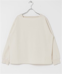 強撚空氣層船型領套衫(奶油色-FREE-其他白色)