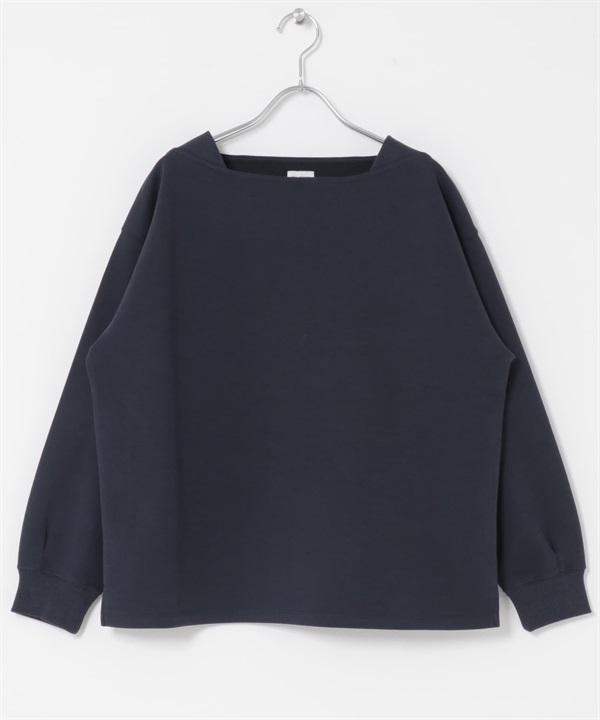 強撚空氣層船型領套衫(藏青色-FREE-NAVY)