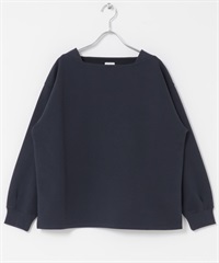 強撚空氣層船型領套衫(藏青色-FREE-NAVY)