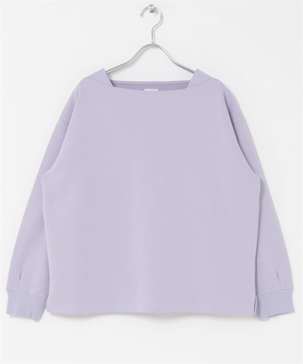 強撚空氣層船型領套衫(紫色-FREE-PURPLE)