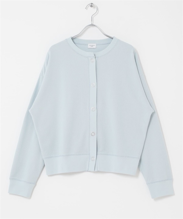 輕盈圓編羅紋開襟衫(淺藍色-FREE-LIGHT BLUE)