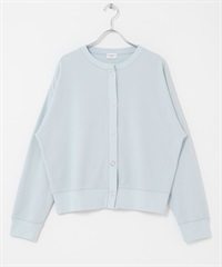 輕盈圓編羅紋開襟衫(淺藍色-FREE-LIGHT BLUE)