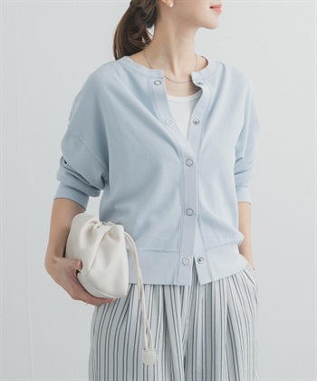 輕盈圓編羅紋開襟衫
