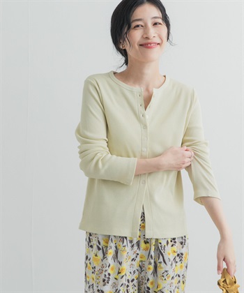 鈕扣羅紋開襟衫