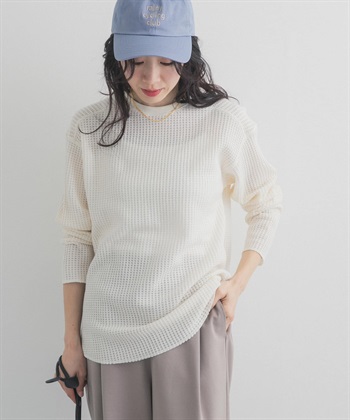 透膚華夫格套衫