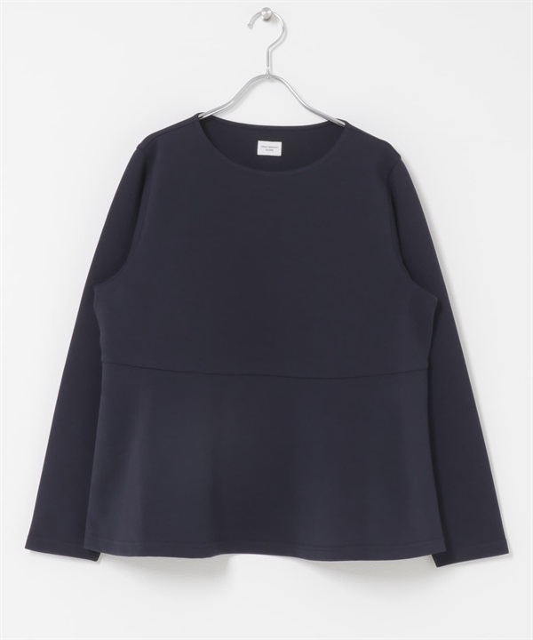 羅馬布荷葉下襬套衫(藏青色-FREE-NAVY)