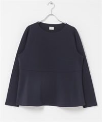 羅馬布荷葉下襬套衫(藏青色-FREE-NAVY)