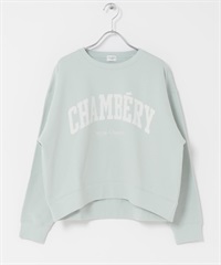 學院風LOGO刺繡棉質毛圈上衣(薄荷綠-FREE-MINT)