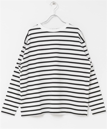 橫紋寬版套衫(黑色-FREE-BLACK)