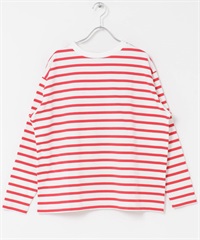 橫紋寬版套衫(紅色-FREE-RED)