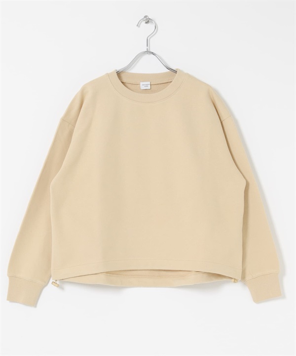 棉質毛圈下襬抽繩套衫(黃色-FREE-YELLOW)