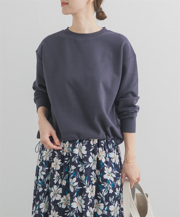 棉質毛圈下襬抽繩套衫