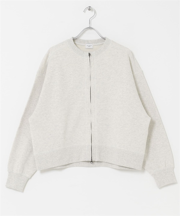 棉質毛圈拉鍊開襟衫(燕麥色-FREE-其他白色)