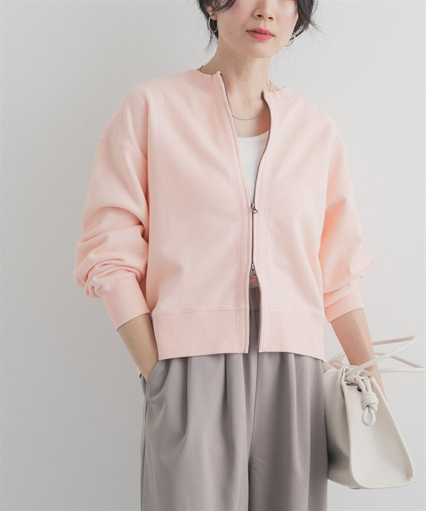 棉質毛圈拉鍊開襟衫
