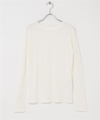 混麻料透膚長袖T恤(米色-FREE-OFF WHITE)