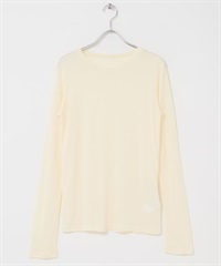 混麻料透膚長袖T恤(奶油色-FREE-其他白色)