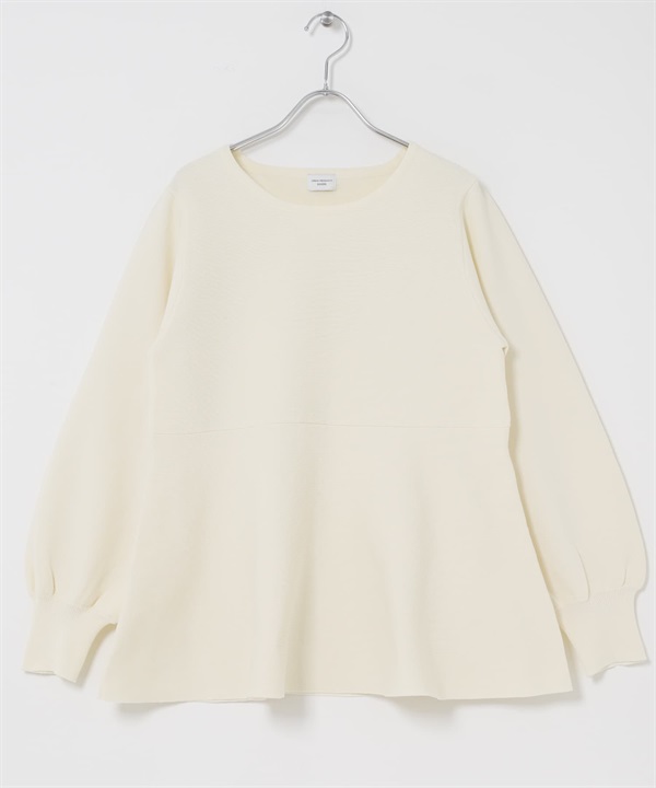 荷葉下襬針織衫(米白色-FREE-OFF WHITE)