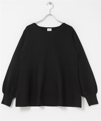 荷葉下襬針織衫(黑色-FREE-BLACK)