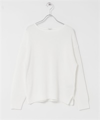 畦編船型領針織衫(米白色-FREE-OFF WHITE)