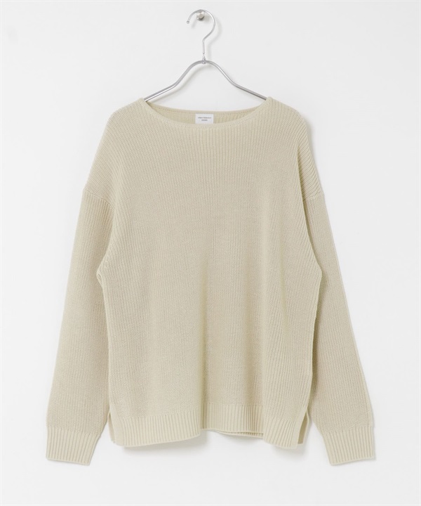 畦編船型領針織衫(膚色-FREE-BEIGE)