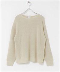 畦編船型領針織衫(膚色-FREE-BEIGE)