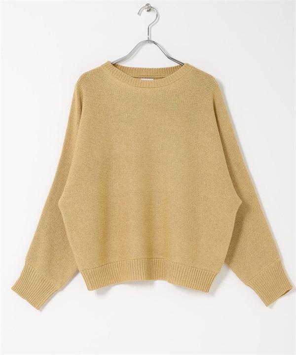 混麻料粗節紗蝙蝠袖針織衫(黃膚色-FREE-其他膚色)