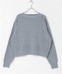 混色圈圈紗短版針織衫(藍色-FREE-BLUE)