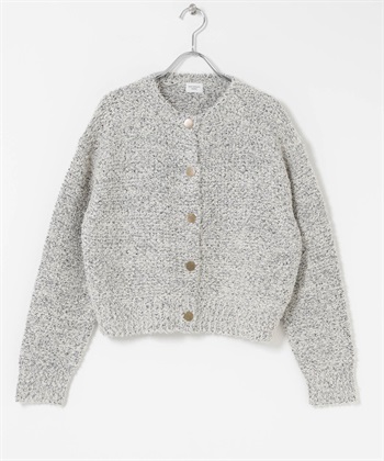 混色紗針織開襟衫(米色-FREE-OFF WHITE)