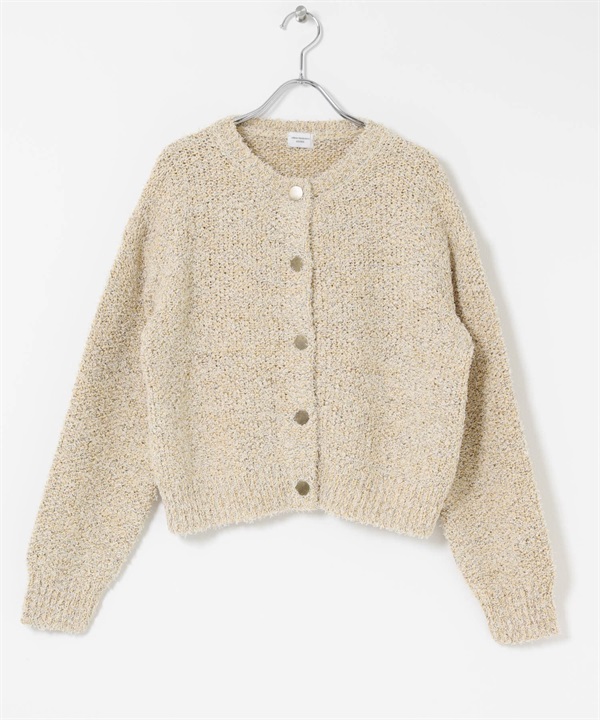 混色紗針織開襟衫(黃色-FREE-YELLOW)