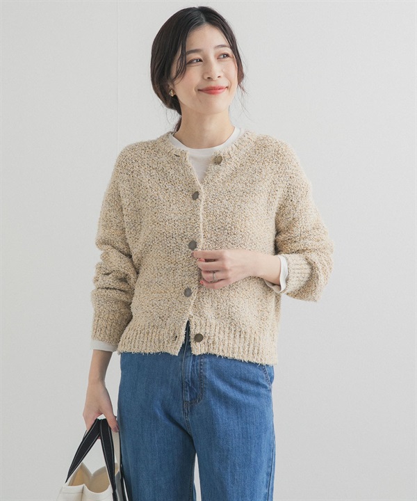 混色紗針織開襟衫