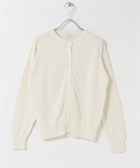 有機棉圓領開襟衫(米色-FREE-OFF WHITE)